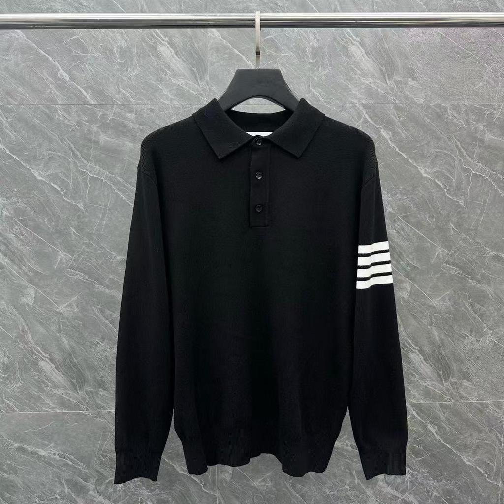 High-Quality Unisex Striped Knit Lapel Pullover Sweater for Autumn/Winter