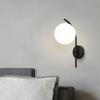 Glass Ball LED Wall Lights Suitable For TV Sofa Background Corridor G9 Base Copper Black Metal Wall Lamp Modern Lighting Fixture