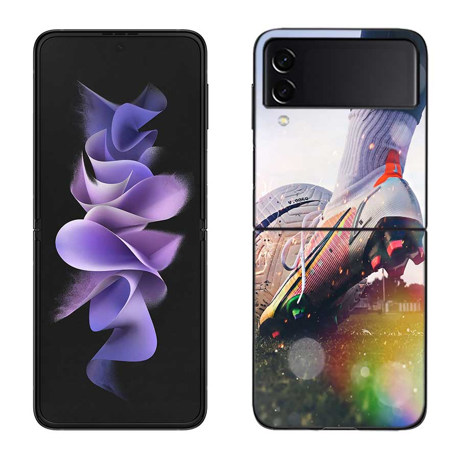 Football Field Phone Case For Samsung Z Flip 7 6 5G Galaxy Z Flip 5 4 3 Black Hard Cell Cover Luxury PC Shell Coque