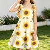 Girls Floral Print Sleeveless Strap Dress for Summer Casual Wear