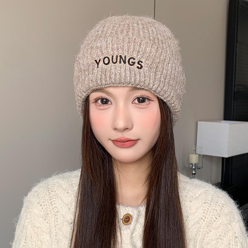 

Осенне-зимняя теплая шапка женская модная уличная для велоспорта с защитой ушей шапка-пуловер холодостойкая вязаная шерстяная шапка one size