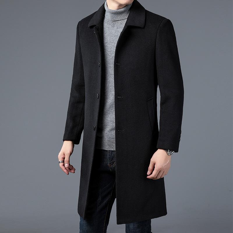 Autumn and Winter New Fashion Casual Medium and Long Coat Middle-aged Dad Wear