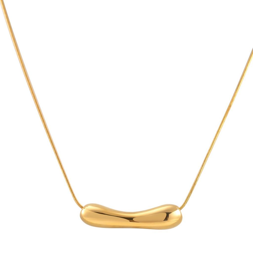 Simple And  Stainless Steel Strip Necklace Fashionable Versatile Bone Joint Pendant Neck Chain Does Not Fade Round Snake Chain