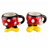 3D Mickey Minnie Ceramic Mug Set Couples - Cute Cartoon Coffee Cup 300g White Porcelain With Gold Trim Microwave Safe
