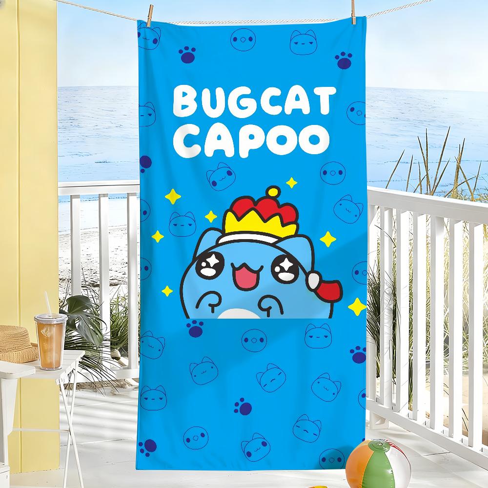 Cute B-Bugcat-Capoo Cartoon Towel Soft Pool Gift For Travel Gym Shower Camping Quick Dry Sports Large Beach Towels
