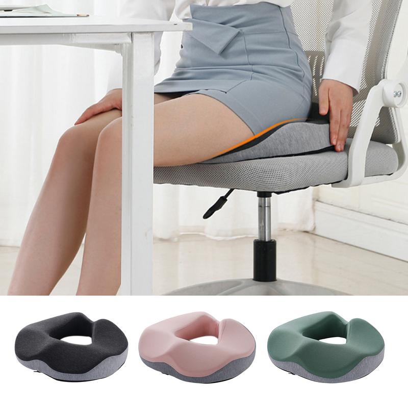 Seat Cushion Pillow Breathable Butt Pillow Donut Foam Chair Cushion Ergonomic Non-Slip Chair Cushion Long Sitting Chair Pad For
