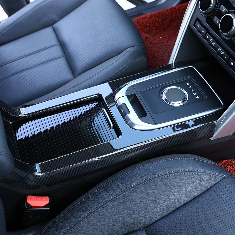 Car Interior Carbon Fiber Style Modified Stickers For Land Rover Discovery Sport 2015-2019 Auto Gear Shift Panel Cover Accessory