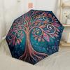 Music Tree Universe Automatic Umbrella Folding Umbrella with 8 Ribs Foldable Design Travel Essential Fashionable Accessory