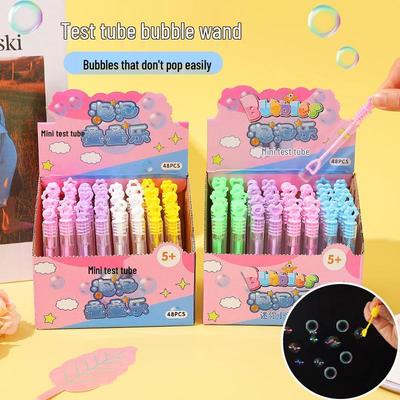 Mini Jouet Baguette à Bulles Tube à Essai 48 Pièces - Jouet à Bulles Portable Dessin Animé pour Stands de Rue et Marchés Nocturnes