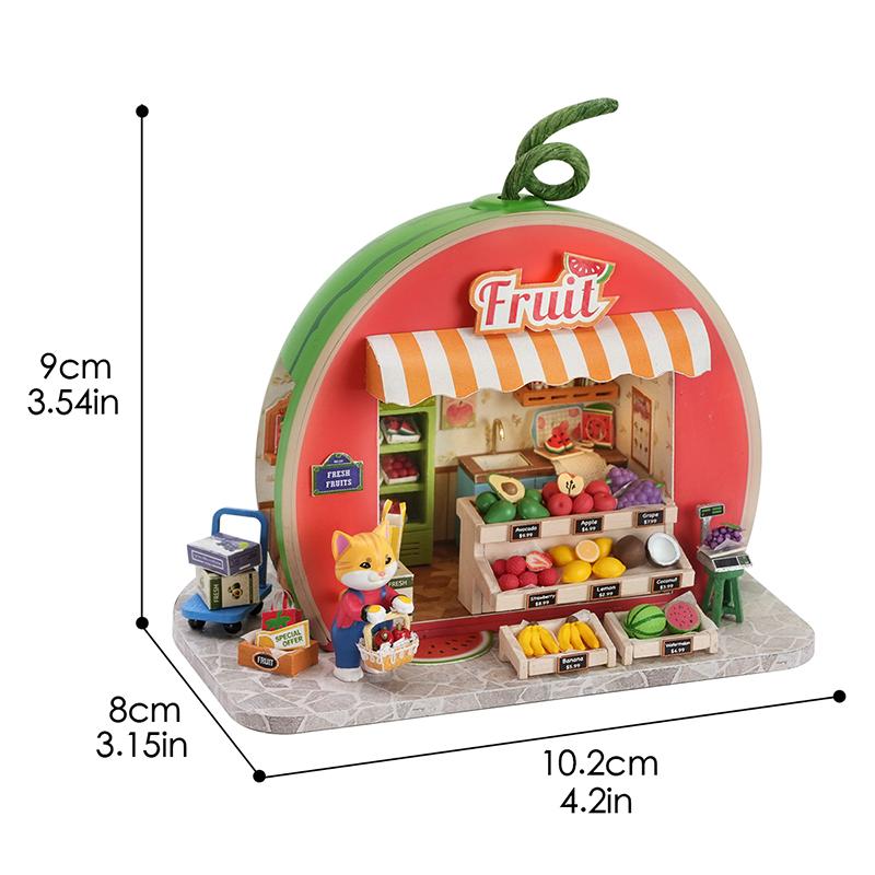 DIY Miniature Dollhouse Kit Handmade3D Wooden Puzzle Assembly Model Doll House with LED Home Decor for Friends Birthday Gifts