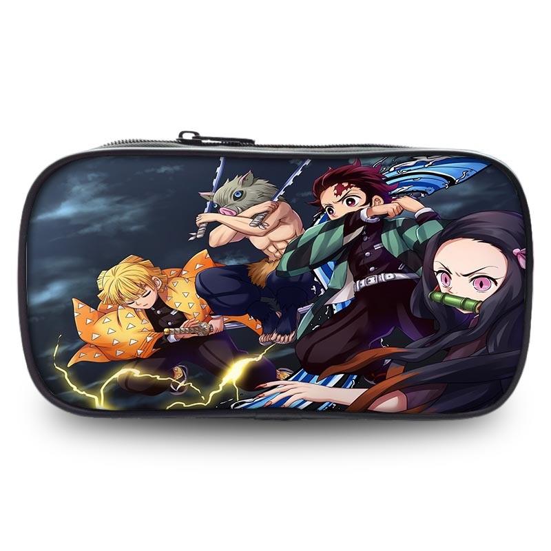 Durable Slayer Demon Pen Bag Versatile Oxford Fabric Large Capacity Stationery Holder