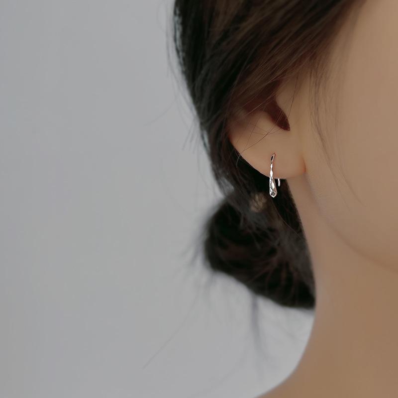 

ANENJERY нерегулярные геометрические серьги-крючки для женщин, модные индивидуальные универсальные серьги, ювелирные изделия onesize серебряный