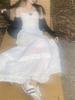 Lace High-Waisted Slimming A-Line White Midi Skirt for Women - Spring Collection