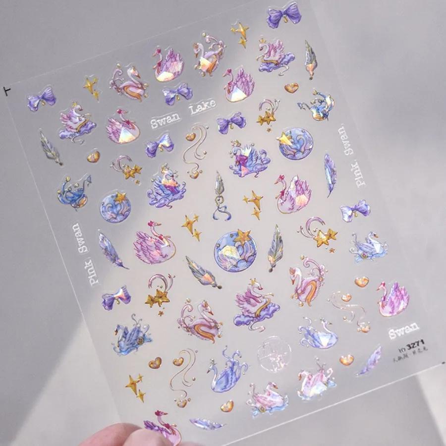 1pcs 5D Cute Pink Cat Claw Nail Art Stickers Slider Nail Decorations Decals Self-Adhesive Manicure Accessory DIY