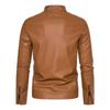 Pu leather jacket men's spring and autumn trend American high street color matching baseball jersey ins ruffian handsome Hong Kong style loose jacket