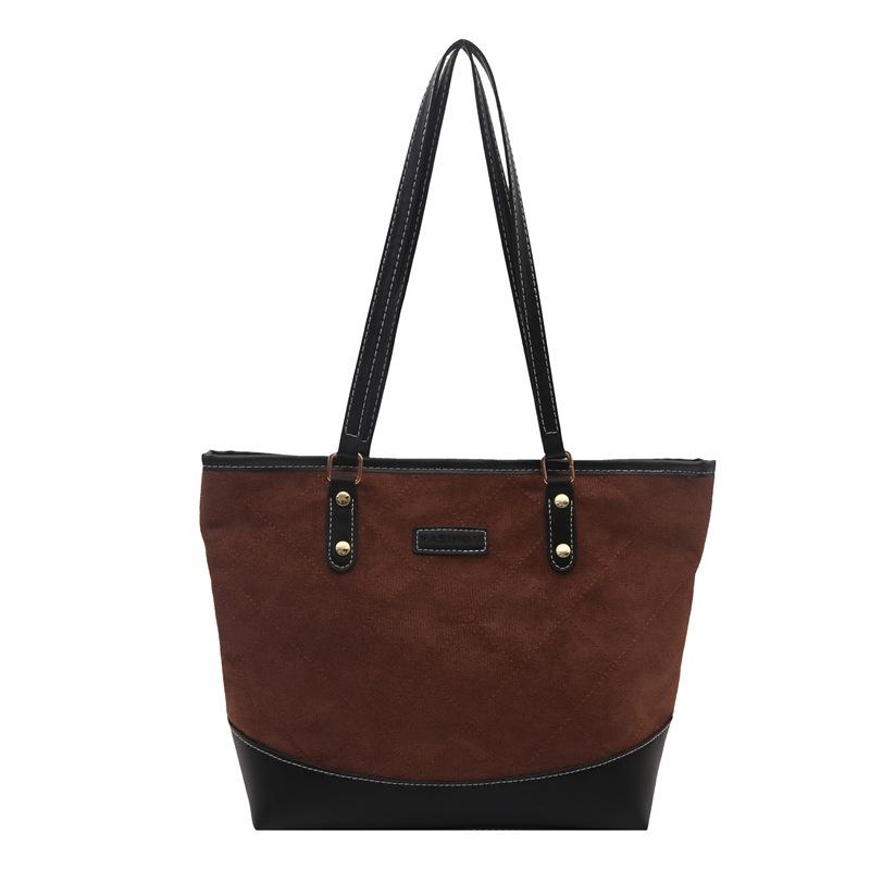 

2025 Retro Solid Color Commuter Tote - Women s Mori Style, Trendy Large Capacity Handbag