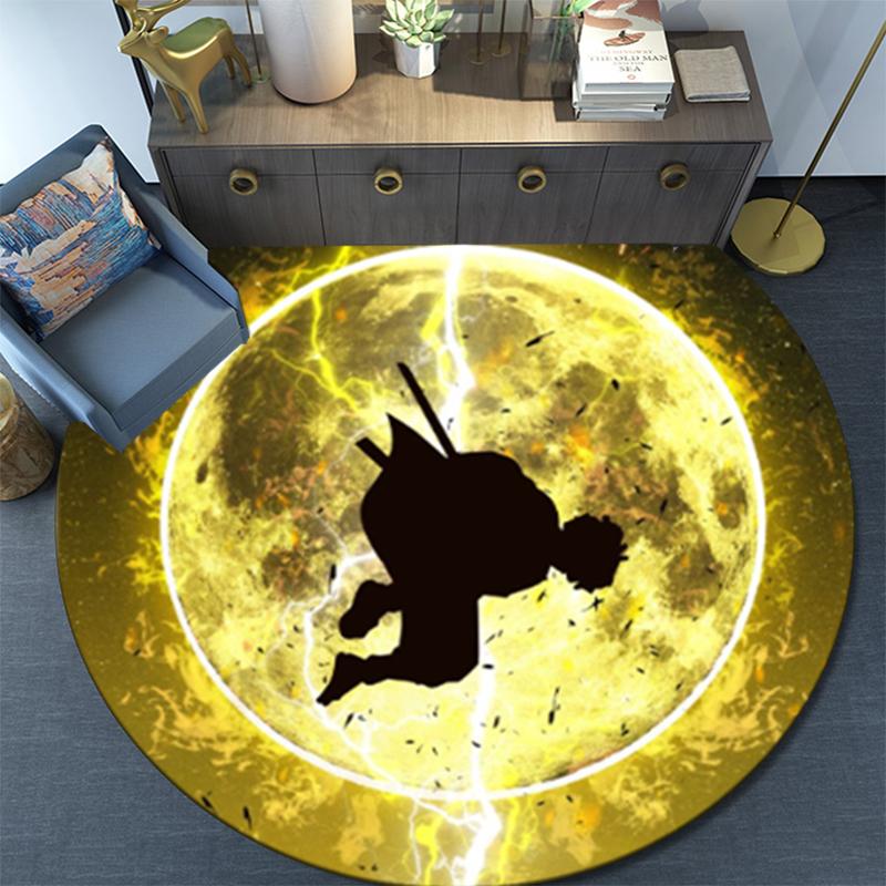 Tappeto Rotondo con Stampa Cartoon, Tappeto per Soggiorno Camera da Letto Divano Sala Giochi Decorazione, Tappetino Antiscivolo