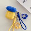 Solid Color Soft Case for Apple Airpods 1 2 3 4 Pro 2 3 Wireless Earphone Cover Wrist Strap Cute Headphone Pendant Charging Box