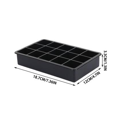 15 Gitter Silikon Eiswürfelform friert Sommer-Eiswürfel gleichmäßig ein zur Herstellung von Haushaltseiswürfeln, quadratische Eisform, leicht zu entformen, kreatives DIY Silic