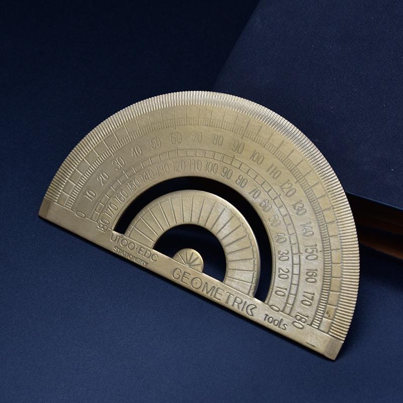 1PC Copper Protractor Office & School Supplies School Educational Supplies Measuring Tools White