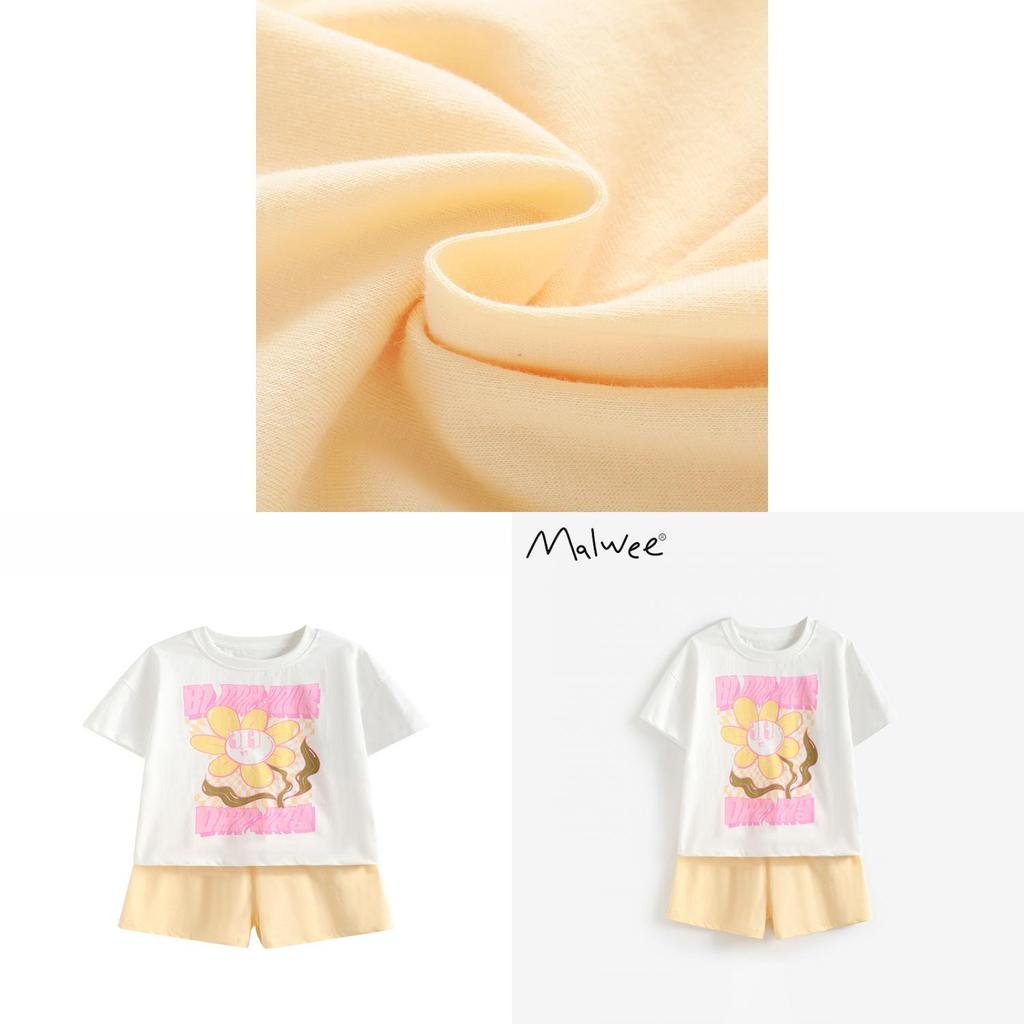 Cute Girl Summer Outfit Set With Cotton Fabric For Ages 3 To 8 Years