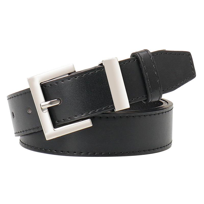 New Fashion Versatile Square Buckle Women's Belt, Elegant Commuting Simple Style, Paired with Jeans Suit Belt for Women
