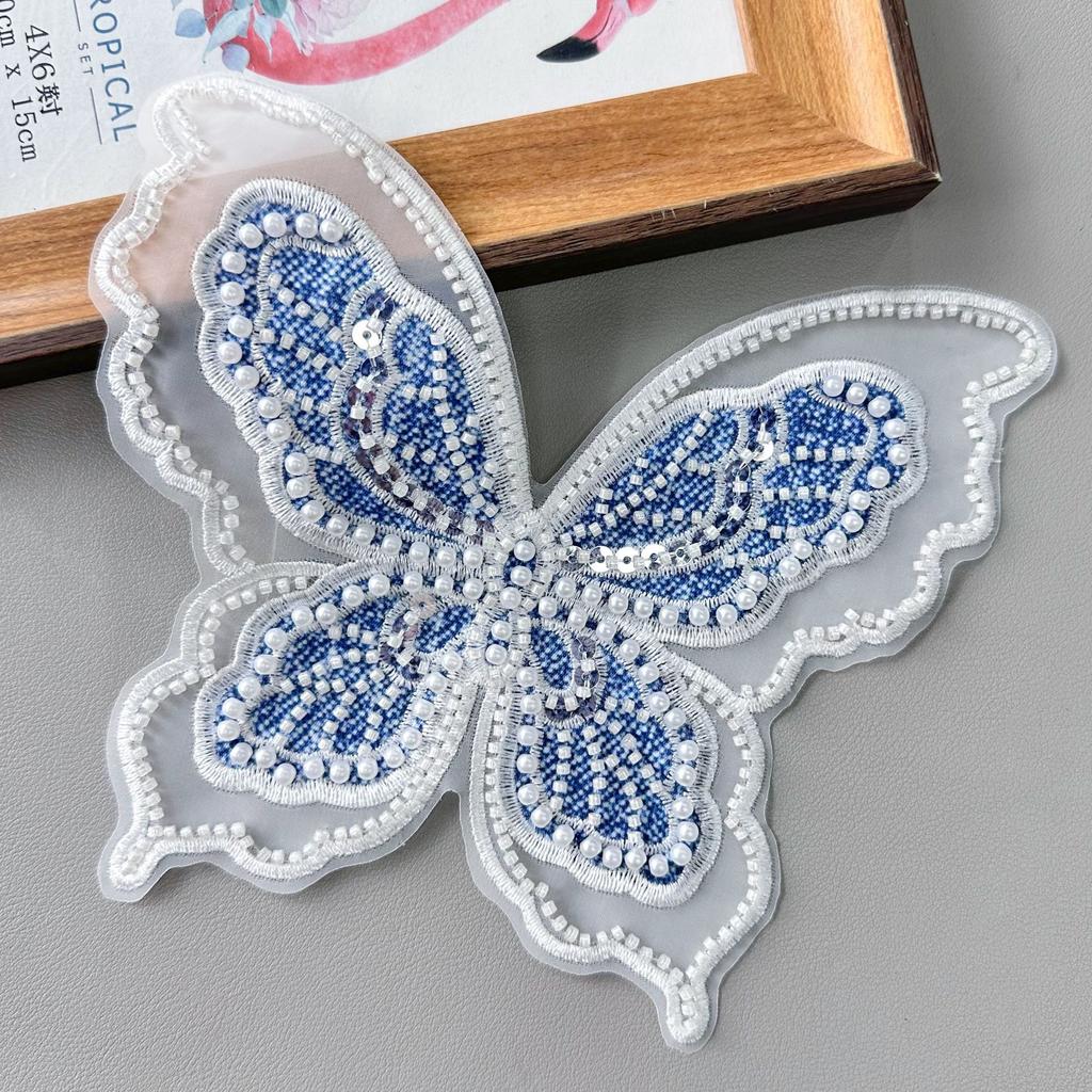 Butterfly Embroidery Cloth Sticker, Children'S Princess Dress, Dress Back Cloth Lace Accessories, Clothing Patch Accessories