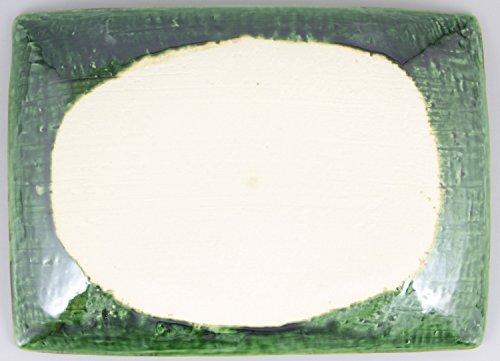 Mino ware, Yamasaku Kiln, rectangular large plate, approximately 33cm wide x 23cm deep, Oribe Tochiri, Made in Japan, 520-0001