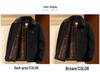 Men's Winter Fleece-Lined Corduroy Jacket with Shearling Collar - Warm Casual Coat for Middle-Aged and Older Men