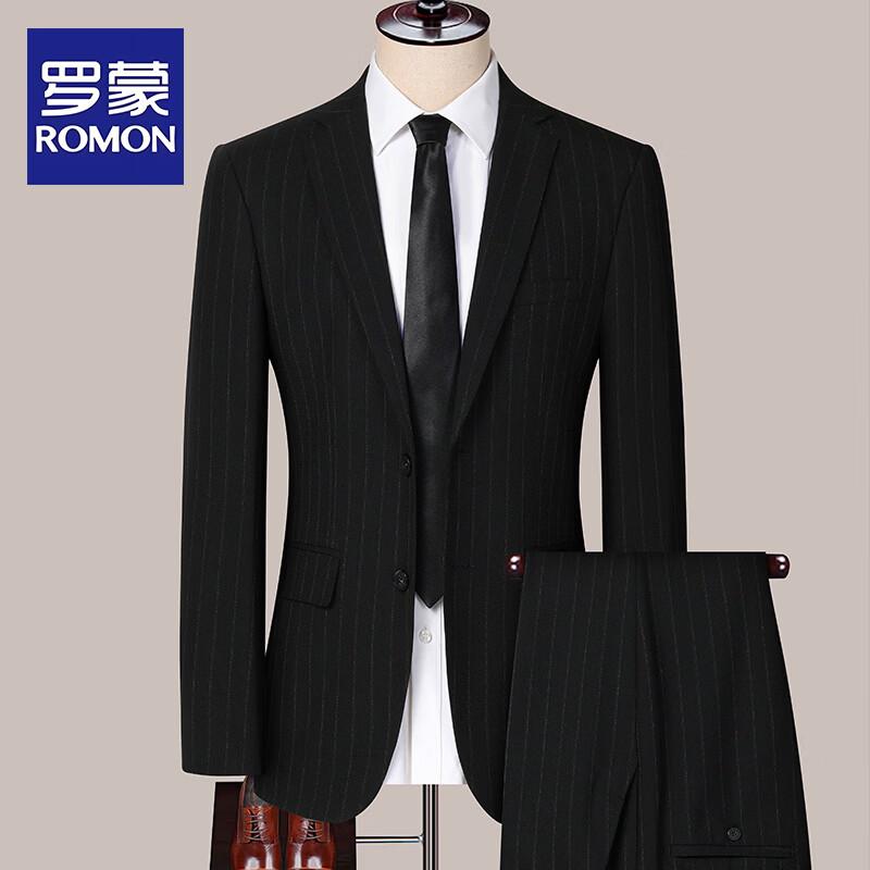 ROMON Men's Business Casual Striped Blazer Jacket