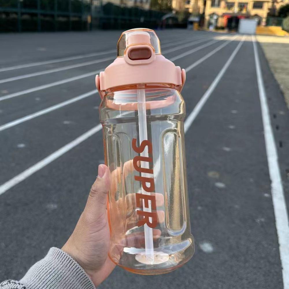 With Straw Water Cup with Straw 1.3L 1.5L 2L Fitness Drinking Bottle  Running