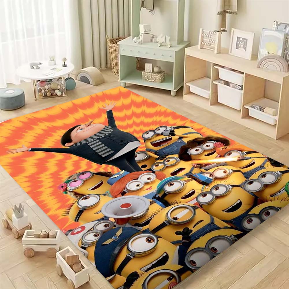 Stylish Minions Design Non-Skid Area Rug Living Room Bedroom Soft Carpet Children Play Mat Home Decor Gift
