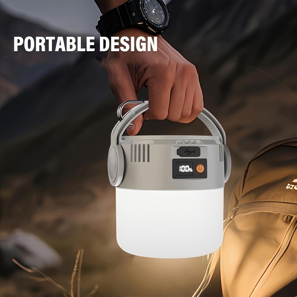 Solcelle campinglys USB oppladbart med metallkrok teltlys display batterinivå Utendørsaktivitet camping fiske Kompakt design