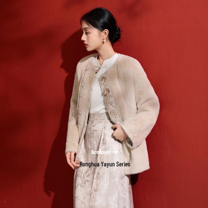 

Sancai Women s 2025 Winter Reversible Faux Mink Fur Coat M