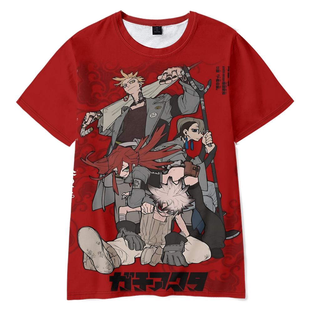 6 Colors Women Men's T-shirts GACHIAKUTA Printed O-Neck Oversized Short Sleeves T Shirt Fashion Mens Clothing Streetwear