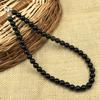 8mm Natural Silver Obsidian Gemstone Round Beads Jewelry Handmade Elegant Necklace 17-20" For Women 8BN-55