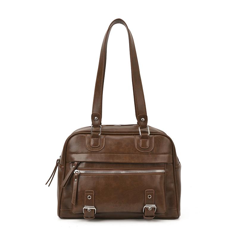 2025 Winter New Fashionable Glossy PU Square Shoulder Bags Large Capacity High Quality Retro Popularity Armpit Bags for Women
