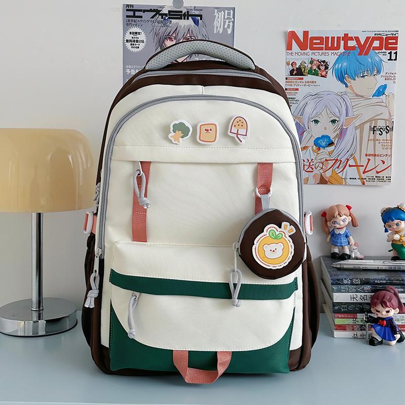 New high-value, fresh and sweet candy-colored backpack, lightweight and large-capacity backpack for junior high school students