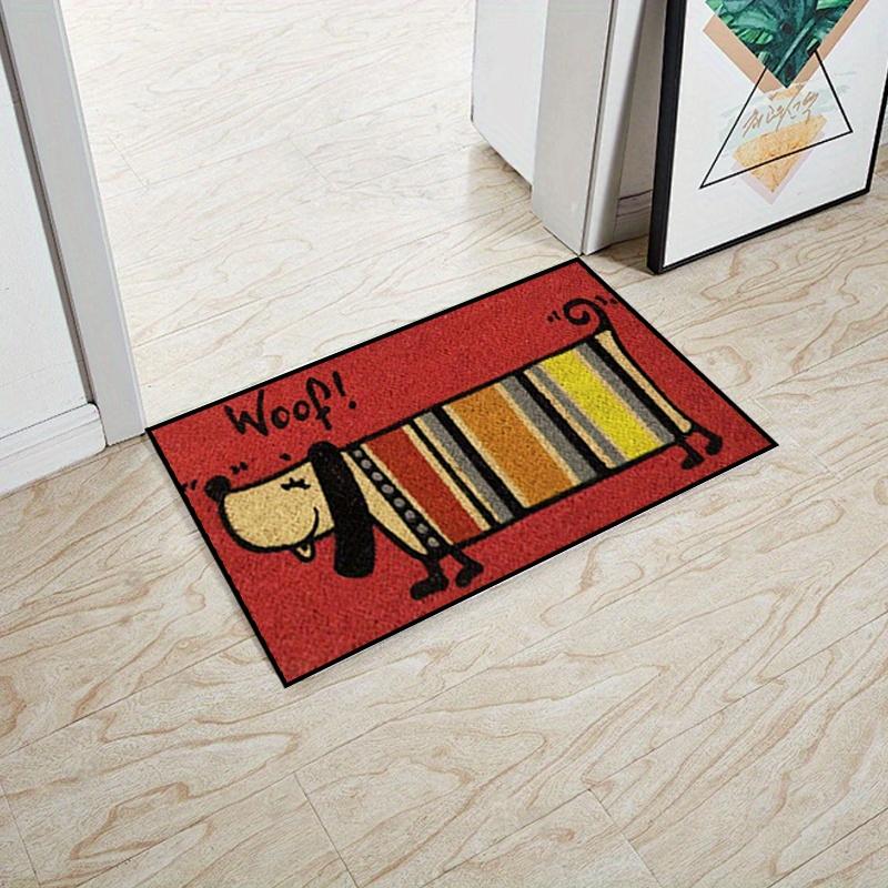 Red Carpet Cartoon Striped Dog Floor Mat Doormat Soft Welcome Mat Living Room Carpet Rug For Bedroom Home Decor