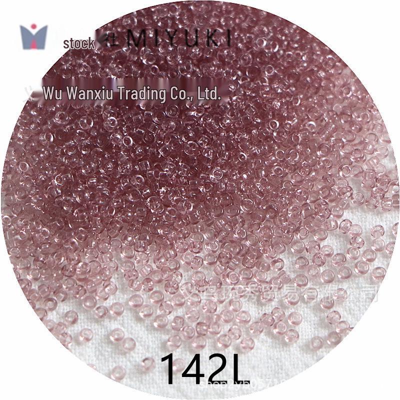 1.5mm Transparent Miyuki Glass Seed Beads for DIY Hairpins, Embroidery, and Bracelet Crafting.
