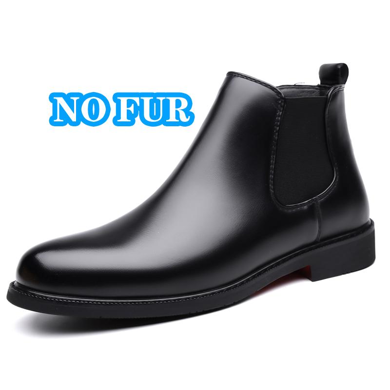 Fashion Casual Leather Mens Chelsea Boots Comfortable Male Business Shoes Fashion Men Ankle Boots Classic Outdoor Botas High Top Shoes