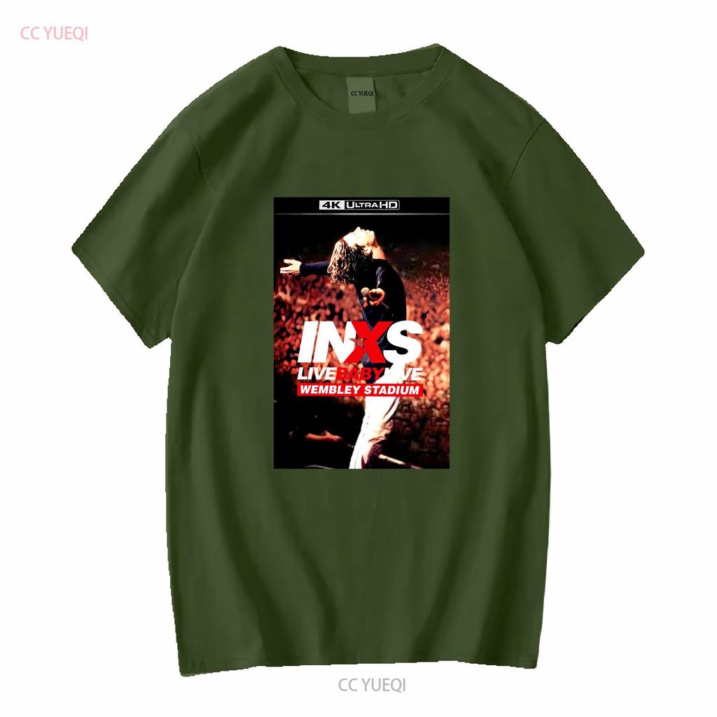 Inxs Live Baby Mens T Shirt Vintage Washed Casual Graphic Streetwear Homme Top For Everyday Wear Stretched Stylish