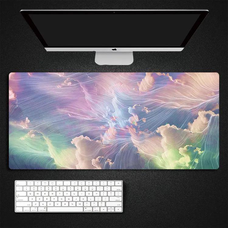 Black Gray Line Cloud Art Desk Mat Gaming Mouse Pad Large Mousepad Gamer Accessories XXL PC Computer Keyboard Extended Pad