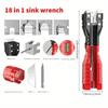 Bathroom & Kitchen Sink Faucet Repair Tool Set 8-in-1 & 18-in-1 Double Head Wrenches Bathroom Plumbing Installation Hand Tools