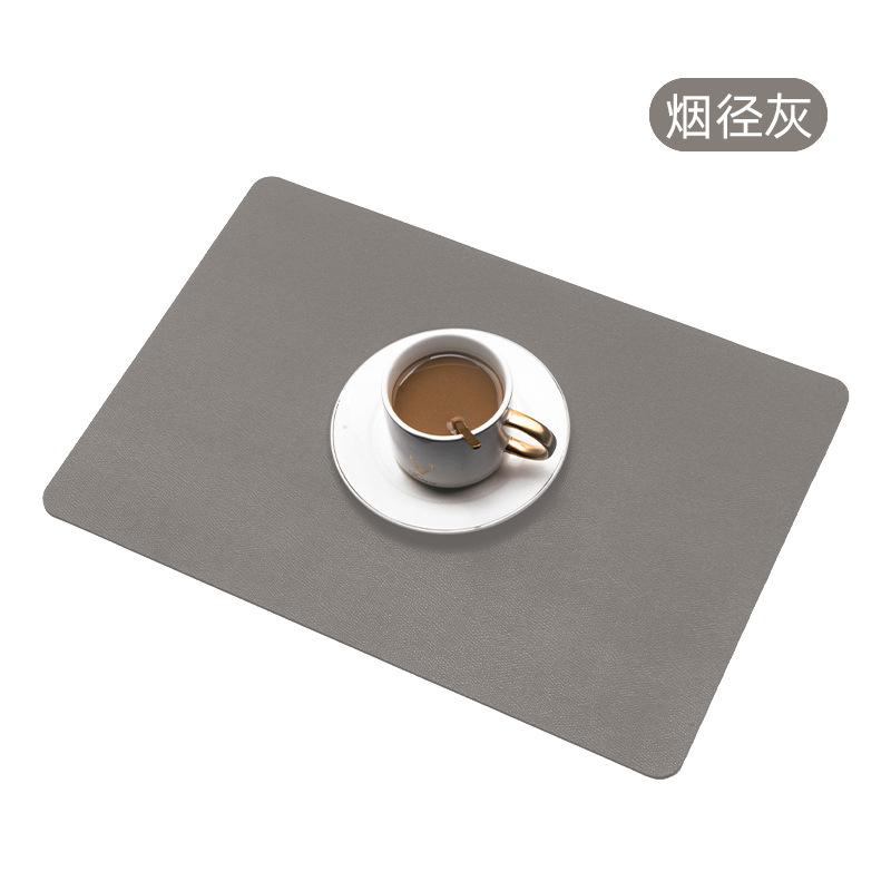 Leather placemat Household double-sided rectangular thermal insulation dining table mat Restaurant hotel Western food mat Waterproof placemat