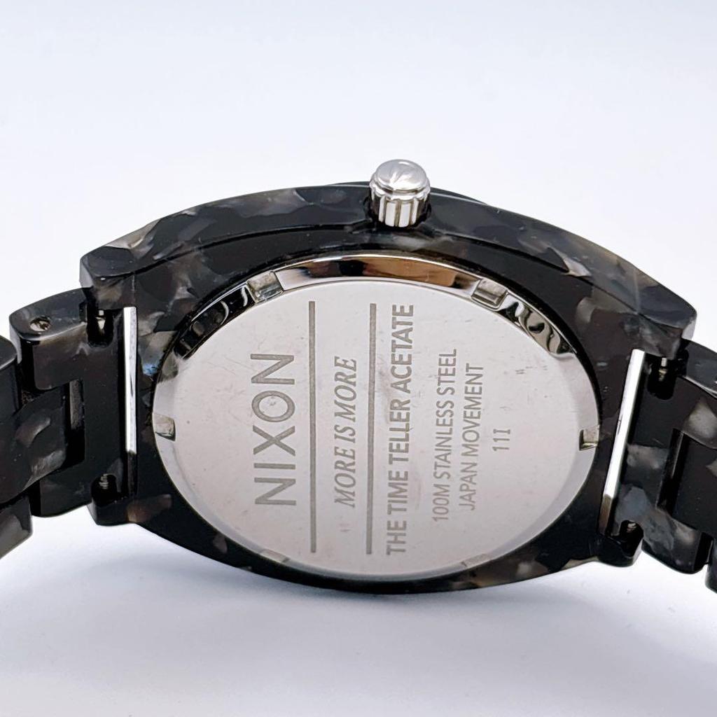 Used Watch NIXON Time Teller Acetate Marble Working Item Good Condition