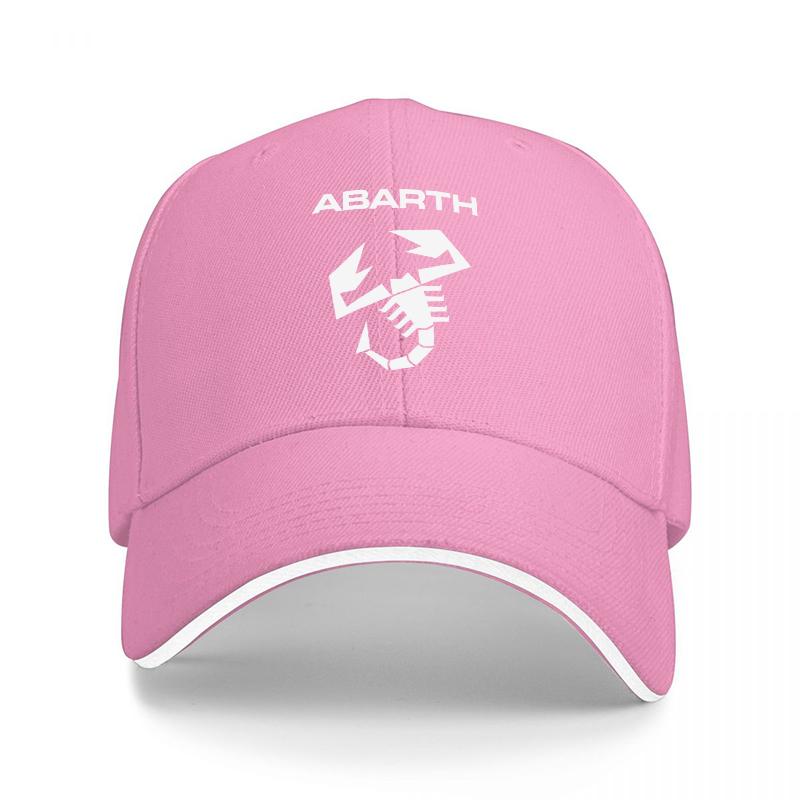 ABARTH SCORPION LOGO BASEBALL CAP BLACK WITH WHITE TRIM SPORTY DESIGN FOR Unisex AND Women FAN ACCESSORY HIGH QUALITY COTTON HAT