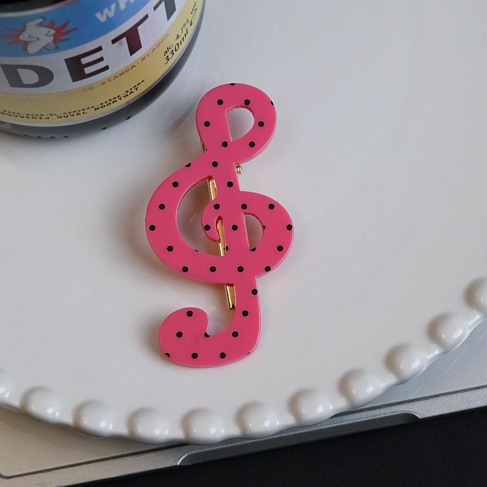 Music Note Hair Clip Treble Clef Design with Polka Dot and Stripe Patterns Durable Lightweight Hair Accessory for Daily Use and Gift
