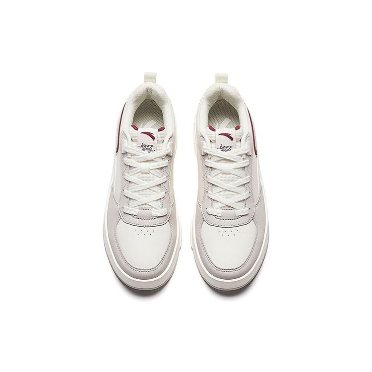 Anta Milk Cap 2 Slip Resistant Abrasion Resistant Low top Skateboard Shoes Women's White Red 922348080-5