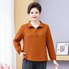 Women's Plus Size Velvet Long-Sleeve T-Shirt and Warm Base Layer Set for Middle-Aged and Elderly